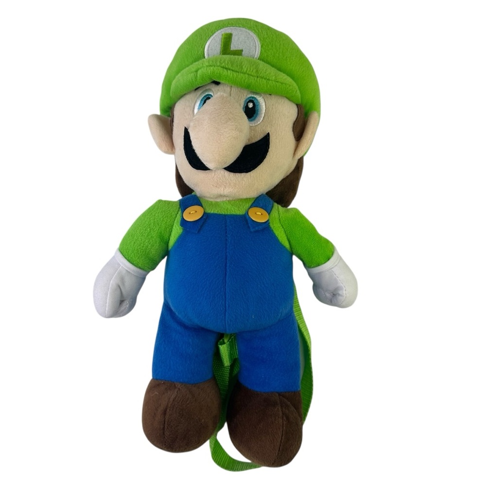 Nintendo Accessory Innovations Super Mario Luigi 17 Inch Plush
Backpack,‎ Green
